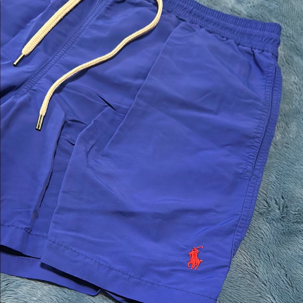 Polo by Ralph Lauren Blue Shorts with Red Logo
